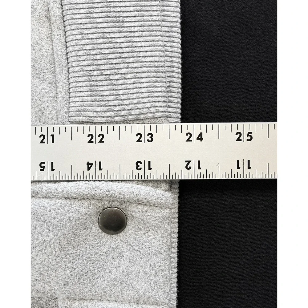 Madewell Wool-Blend Varsity Jacket Womens Medium Grey Excellent CK489 Bomber
